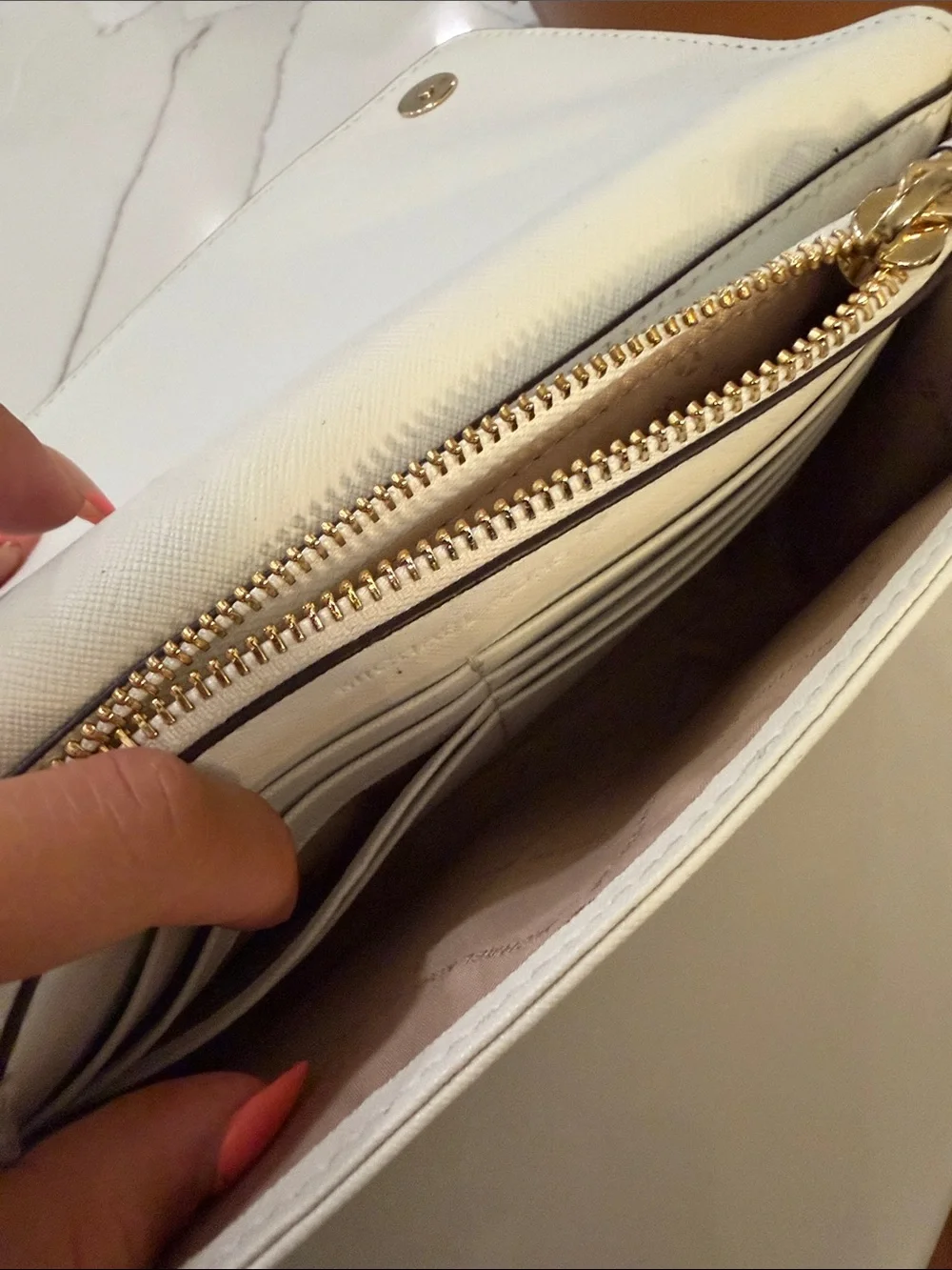 NWT MICHAEL KORS Cream White Crossbody Bag with Gold Hardware